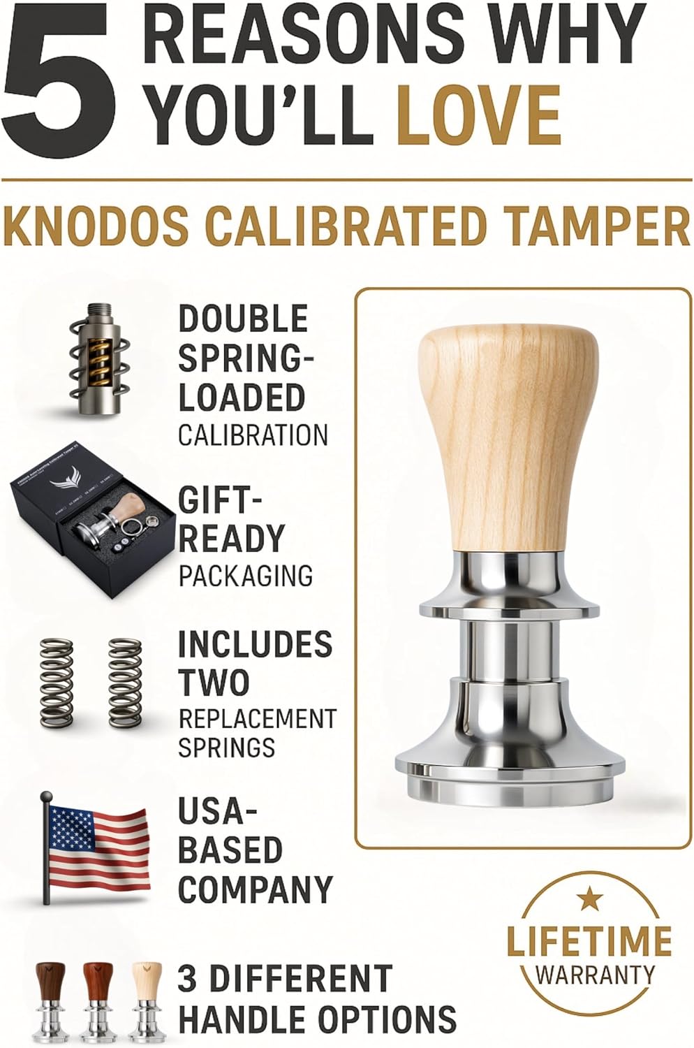 Spring Loaded 54mm Espresso Tamper for Breville