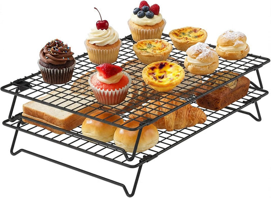 2-Pack Stackable Cooling Racks for Cooking and Baking, 13.4" x 9.4"