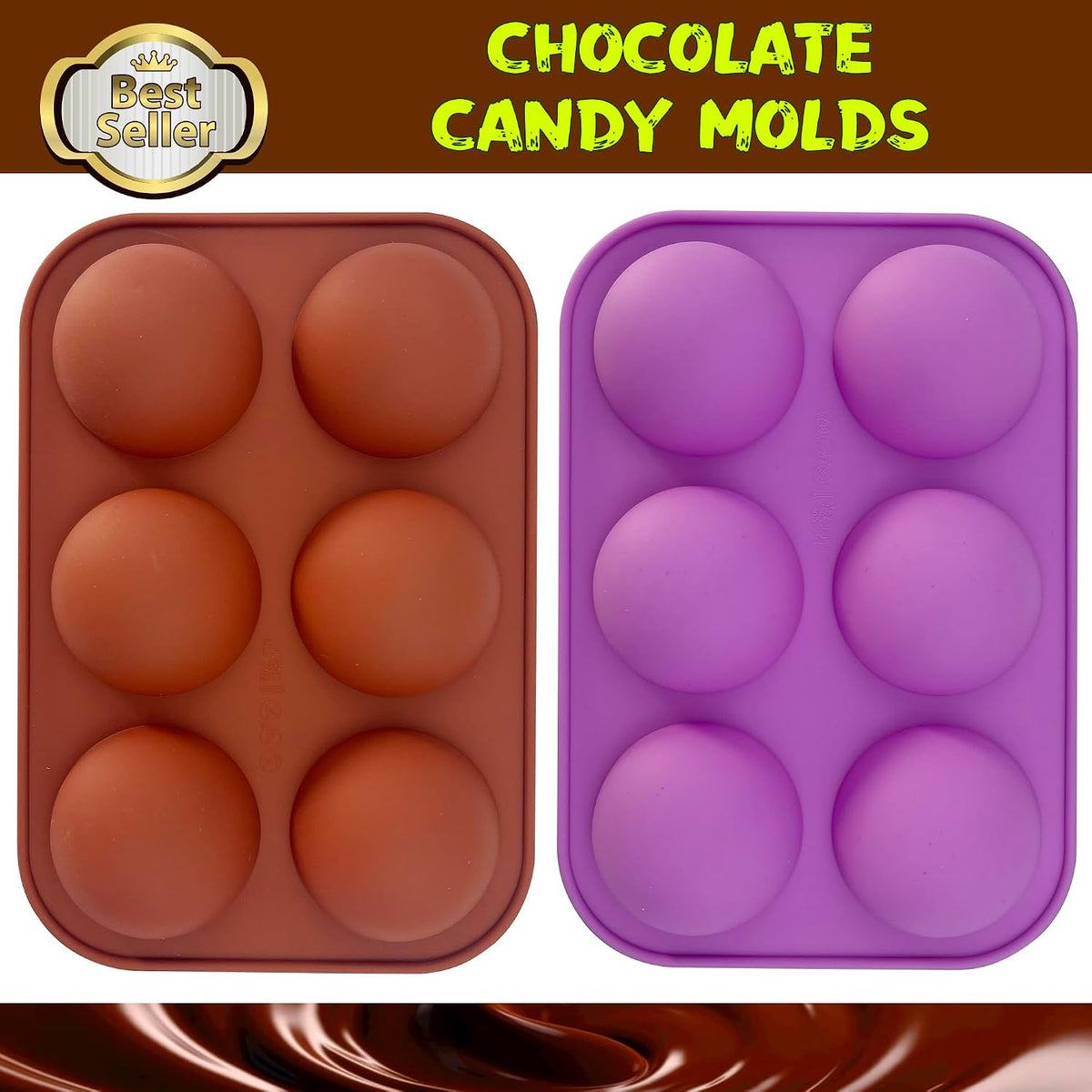 Silicone Cake Mold，6-Link Small Round Cake Mold - 2pack…
