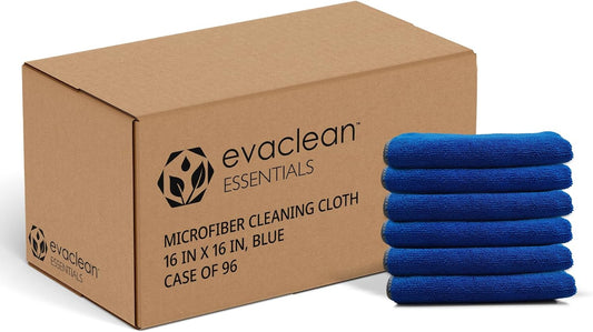 EvaClean Essentials Premium Microfiber Cleaning Cloth 16"x16" - Reusable, Washable, Non-Scratch, Microfiber Towels for