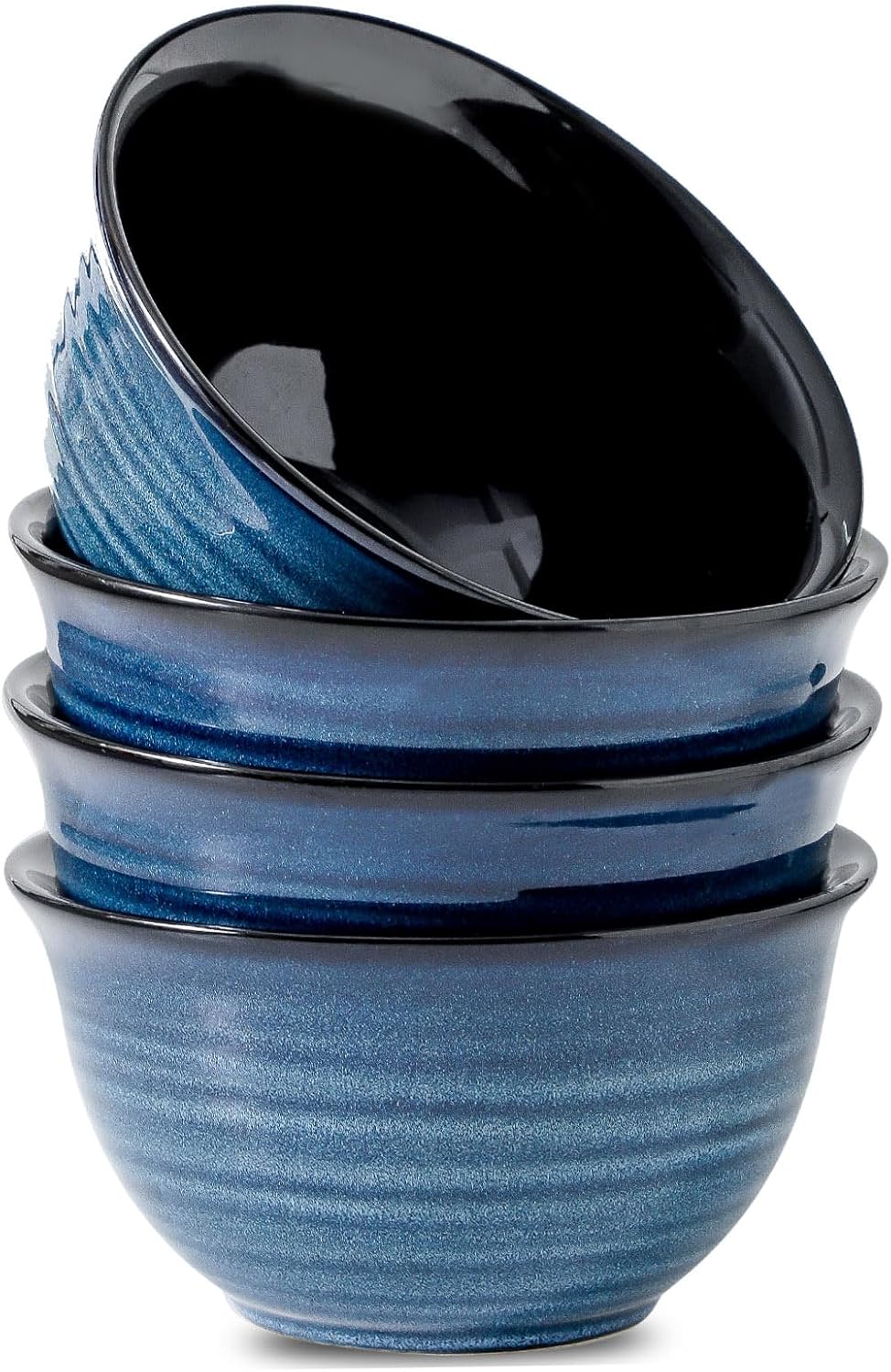 Meky Soup Bowls Set of 4,40 OZ Large Ceramic Bowls - 7 Inch Deep Bowls for Ramen, Pho, Salad, Pasta, Cereal