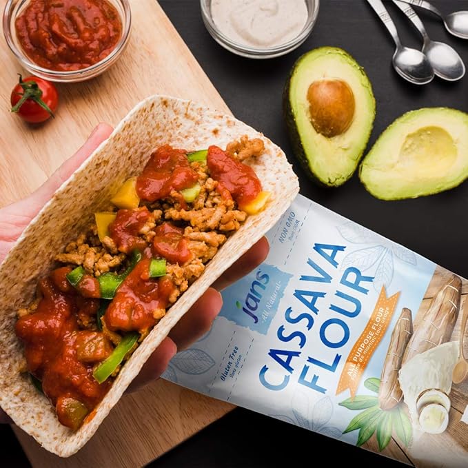 Cassava Flour All-Purpose Flour, 2 lbs (32oz) by Jans | Made from 100% Yuca Root, Non-GMO & Gluten-Free, Grain-Free, Paleo & Vegan Friendly