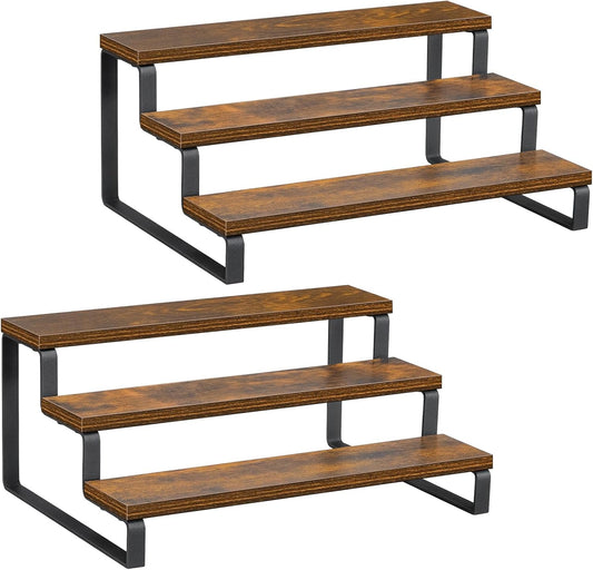 Giikin 3-Tier Spice Rack, 13.8 Inch Wood Countertop Spice Storage Holder, Kitchen Pantry Cabinet Organizer Cupboard for
