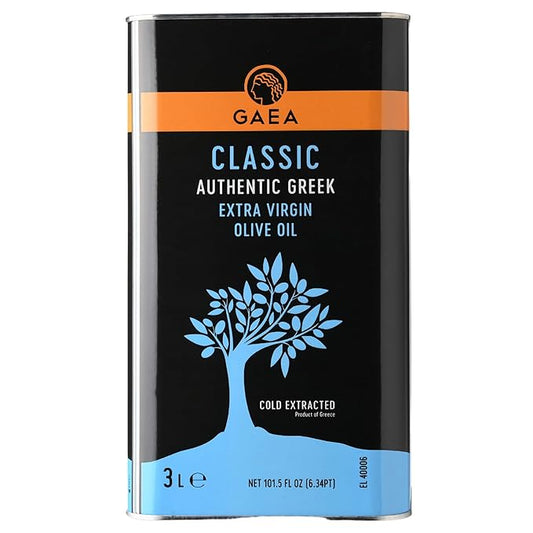 GAEA Classic Authentic Greek Extra Virgin Olive Oil, 101.5 fl oz (3L) | Cold Extracted Olive Oil from Greece | Balanced