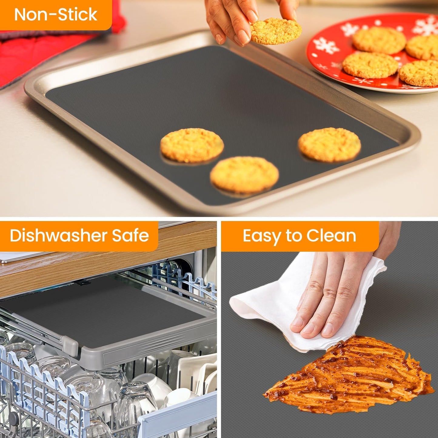 Silicone Baking Mat Roll -Reusable &amp; Best German Silicone Mat Roll-Heat Resistant Freeze Dryer Mat Non Stick Pastry Mat Dough Rolling Mat, Non Slip Countertop Protector Mat, Cut to Size Silicone Mat