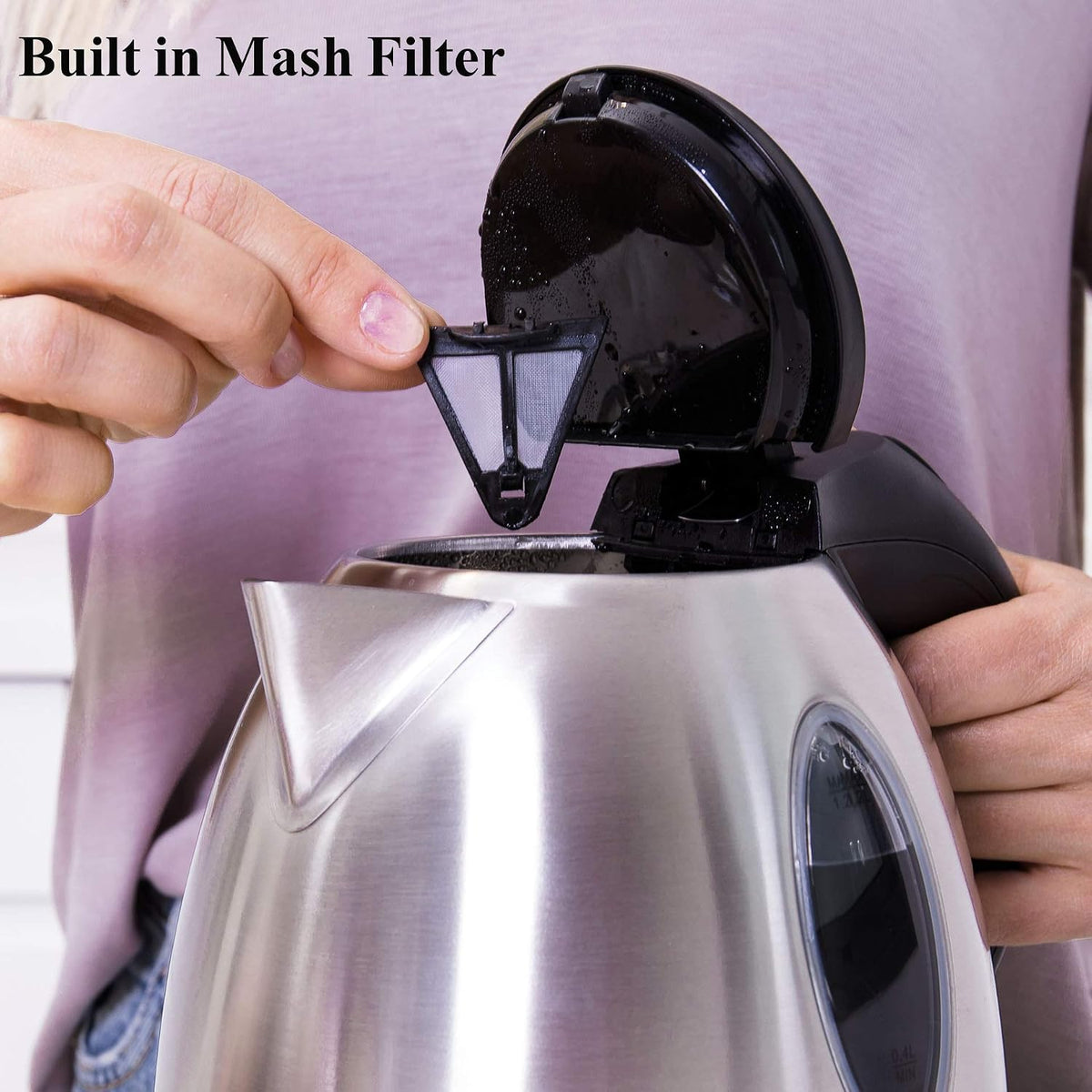 Moss &amp; Stone Stainless Steel Electric Kettle, 1.2L Cordless 1500W