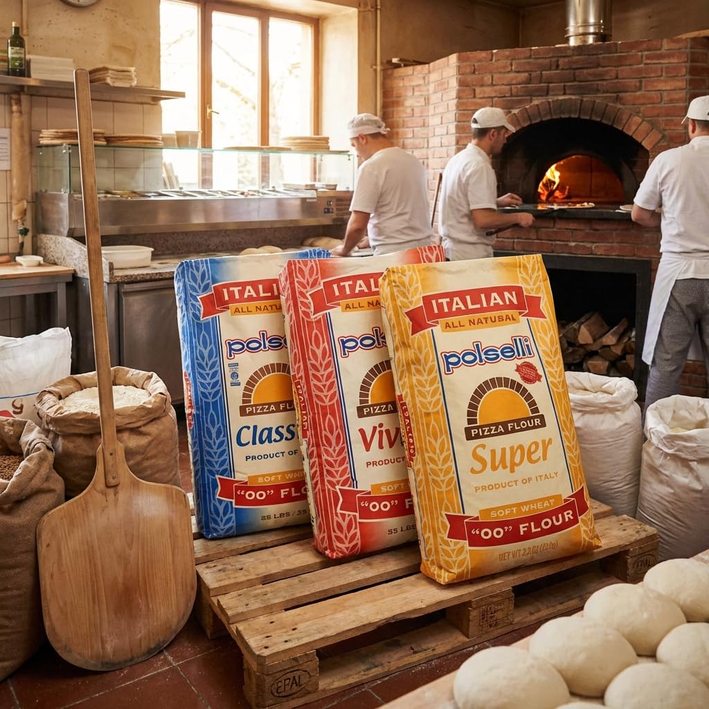 POLSELLI Super, Tipo 00 Double Zero Flour, Soft Wheat Flour, 25 kg (55 lbs)