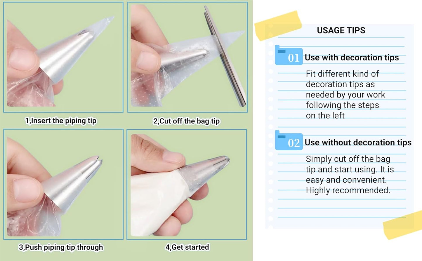 26 Inch Extra Large Piping Bags,100 Pack Disposable Pastry bag