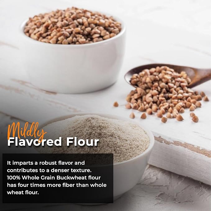 NY SPICE SHOP Buckwheat Flour - Kuttu Ka Atta - Finely Ground Raw Buckwheat Groats, Natural Fiber Source with High Protien Source, Diet Friendly – 1 Pound