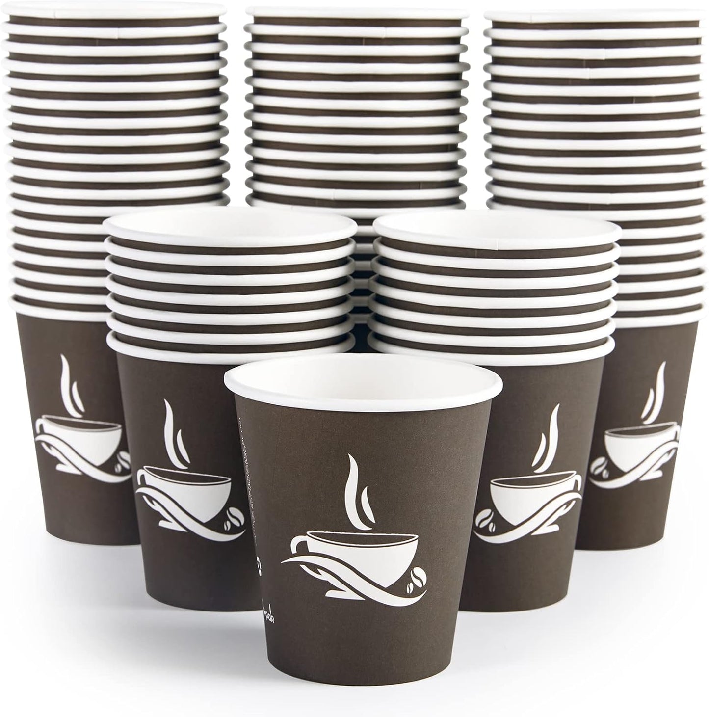LITOPAK 270 Pack 10 oz Paper Cups, Brown Disposable Hot Coffee Cups for Party, Picnic, Travel, and E
