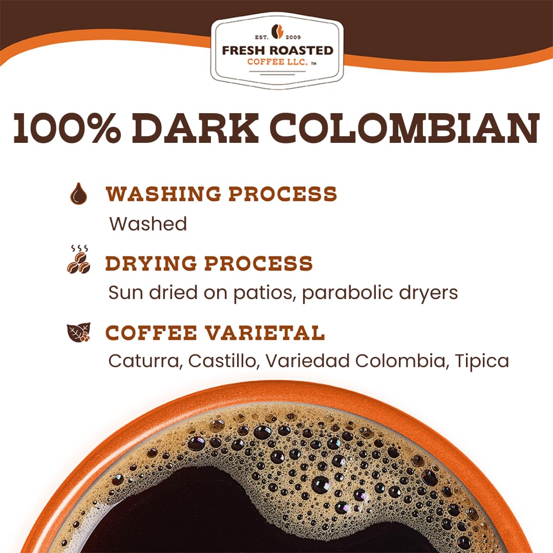 Fresh Roasted Coffee, Dark Colombian K-Cup Pods for Keurig Brewers, Med-Dark Roast, Kosher, 24 Count (Pack of 3)