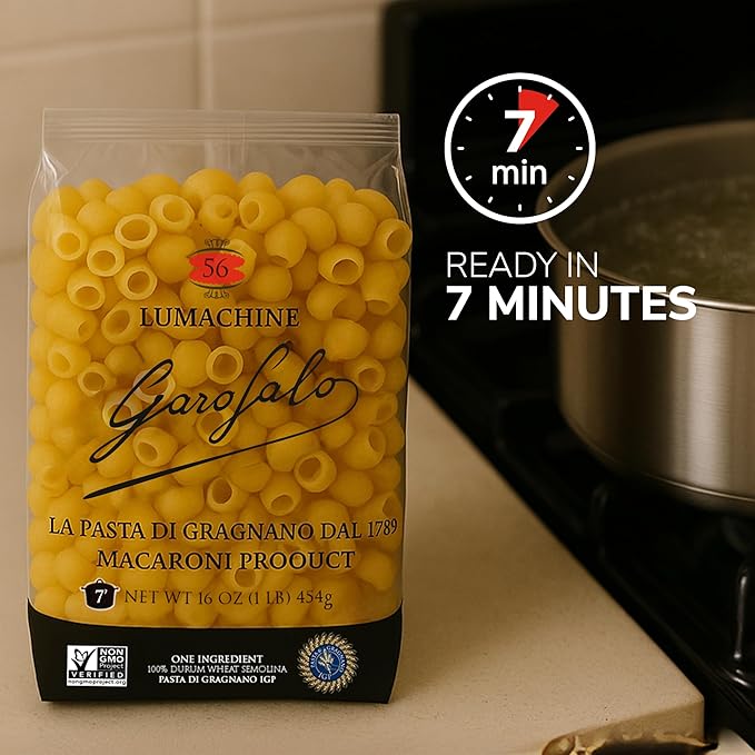 Garofalo - Premium Durum Wheat Semolina Lumachine Pasta, Italian Made, Bronze-Drawn, Al-Dente, One-Ingredient Pasta (2 pack)