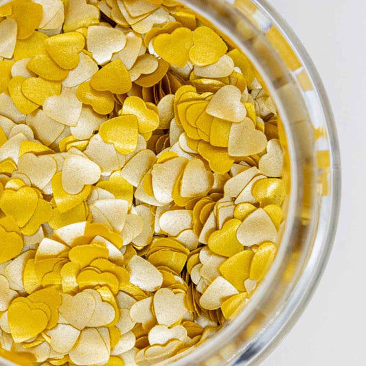 Edible Glitter Heart Sprinkles for Cookie Decorating Edible Glitter for Drinks Fancy Gold Sprinkles for Cake Decorating