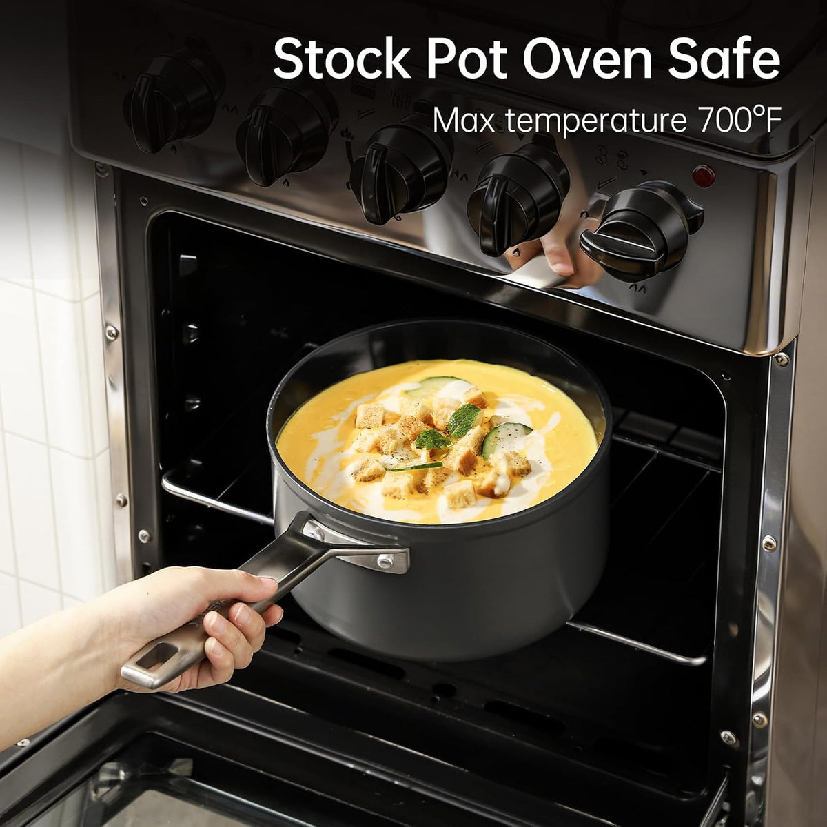 MSMK 2.5 Quart Sauce Pan with lid, Stay-Cool Handle, Burnt also Nonstick, Scratch-resistant, Induction Cooking Pot