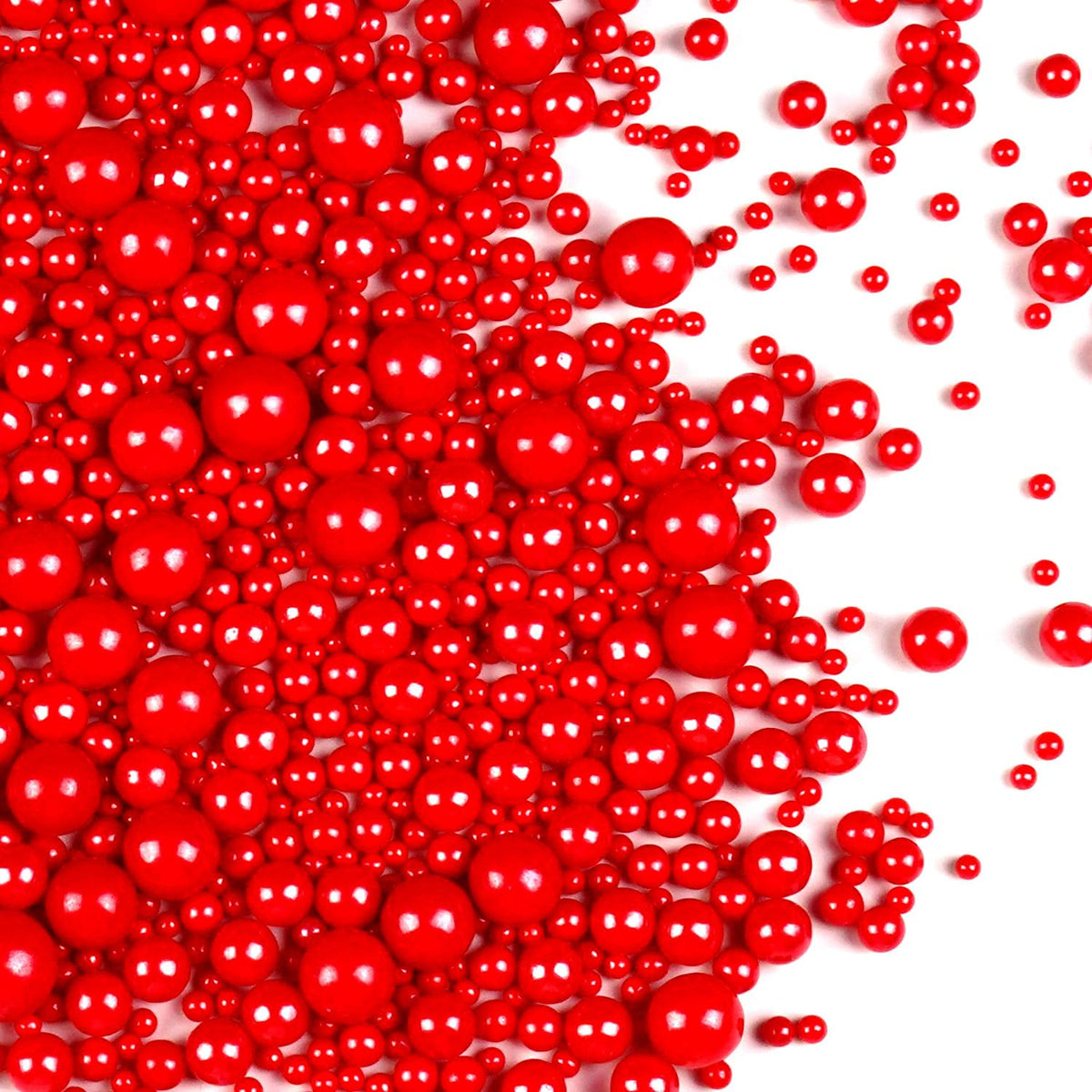 Red Pearl Sugar Sprinkles for Cake Decorating, 150g/5.29oz Mix Size, Edible Candy Pearls Cupcake Toppers, Baking Edible Cake Decorations for Holiday Wedding Party Birthday
