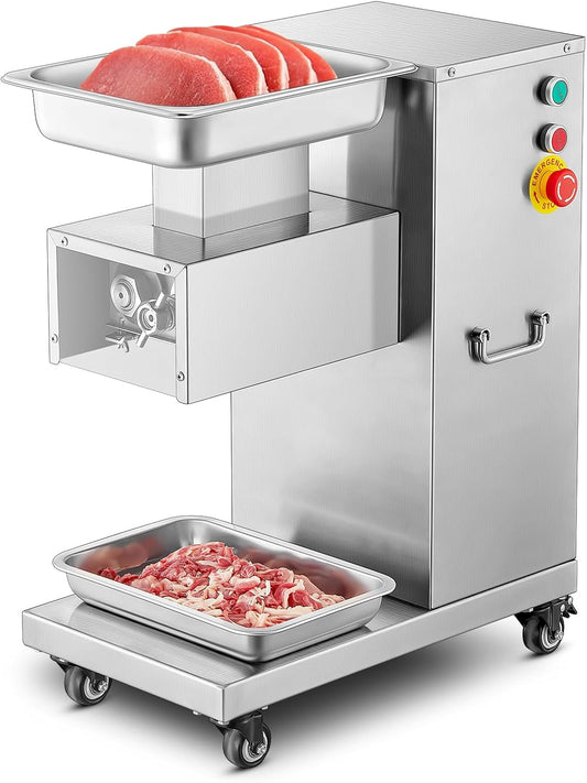 Commercial Meat Cutter Machine, 1200LB/H Electric Cutting Machine 750W Commercial Meat Slicer 3mm Blade Restaurant Food