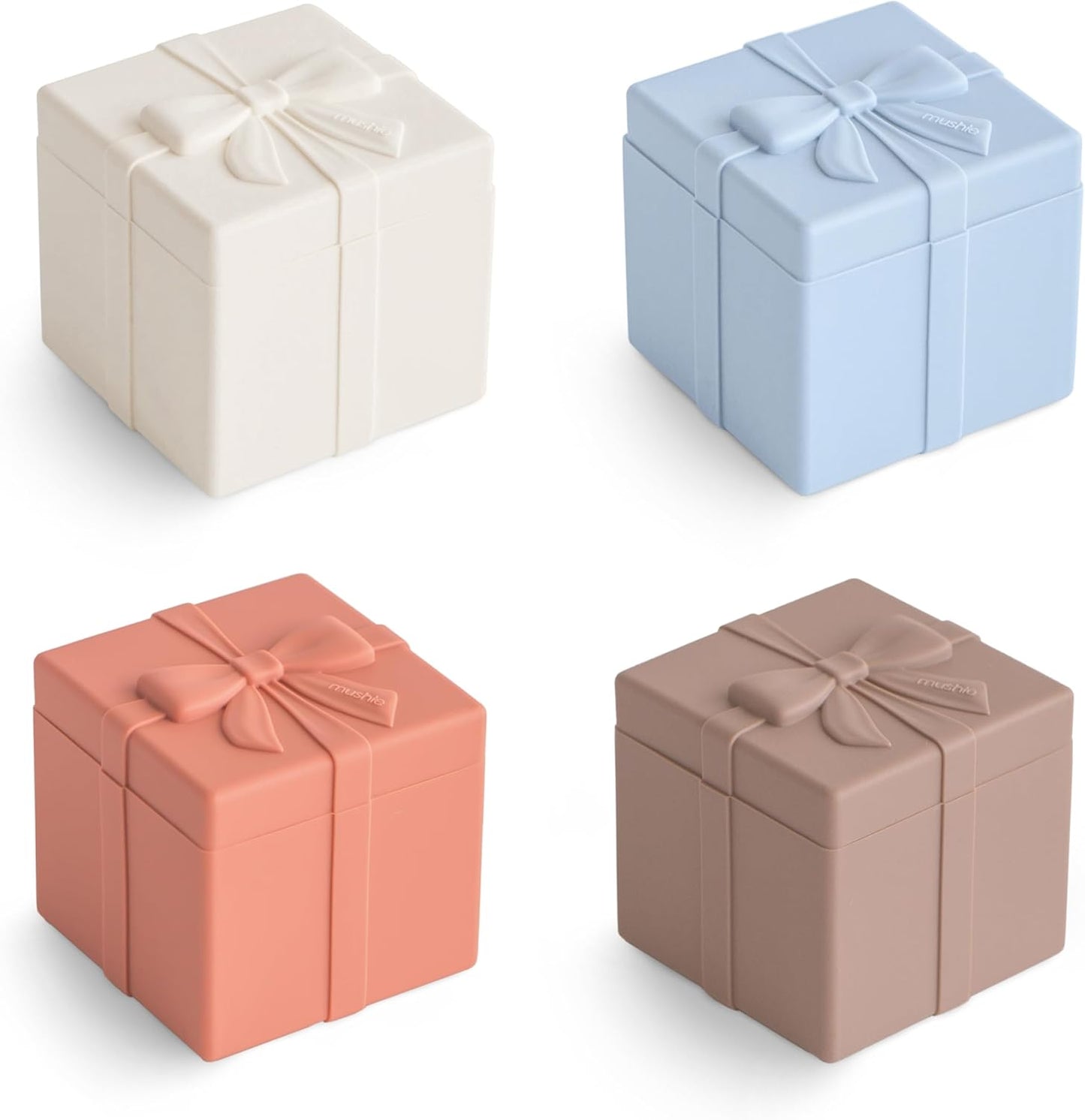 mushie Silicone Mix and Match Present Toy 4 Pack | Mold Free