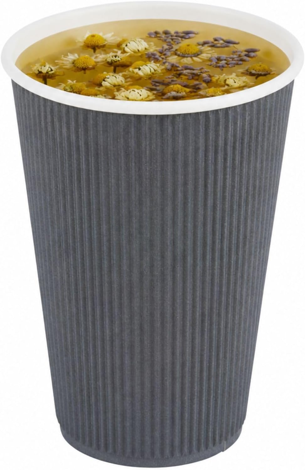 Restaurantware Ripple Wall Coffee Cups 500 Count 16 Ounce Insulated Gray Paper Cups, Rolled Rim Spill-Resistant Disposable Paper Non-Slip for Coffee, Beverages