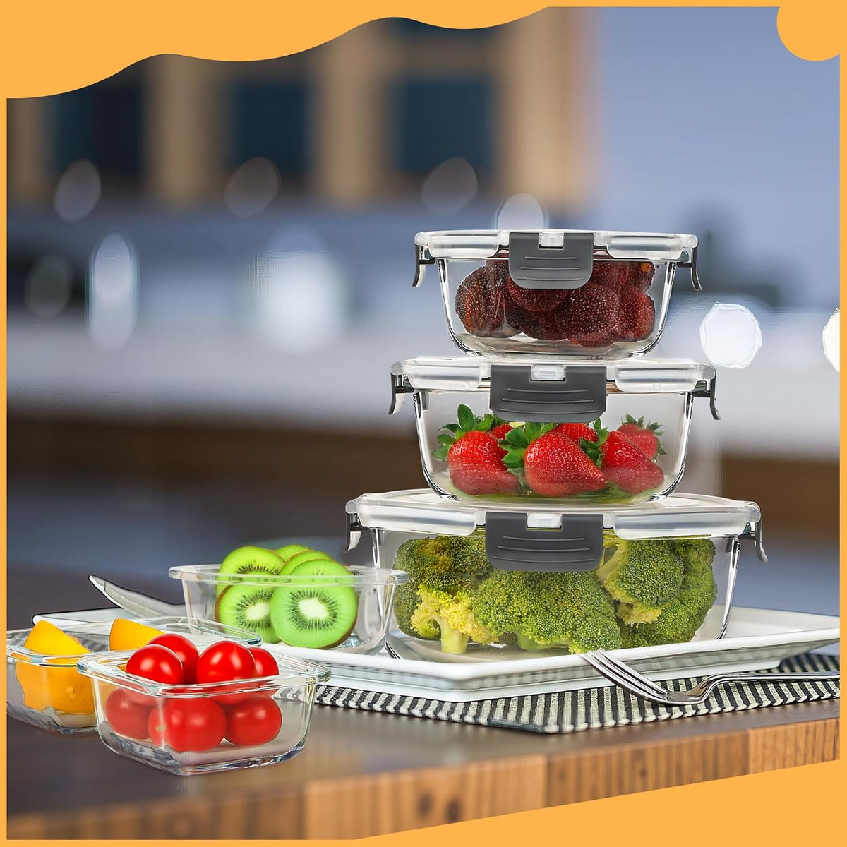 Skroam 30 Pcs Glass Meal Prep Containers, Food Storage Containers with Lids