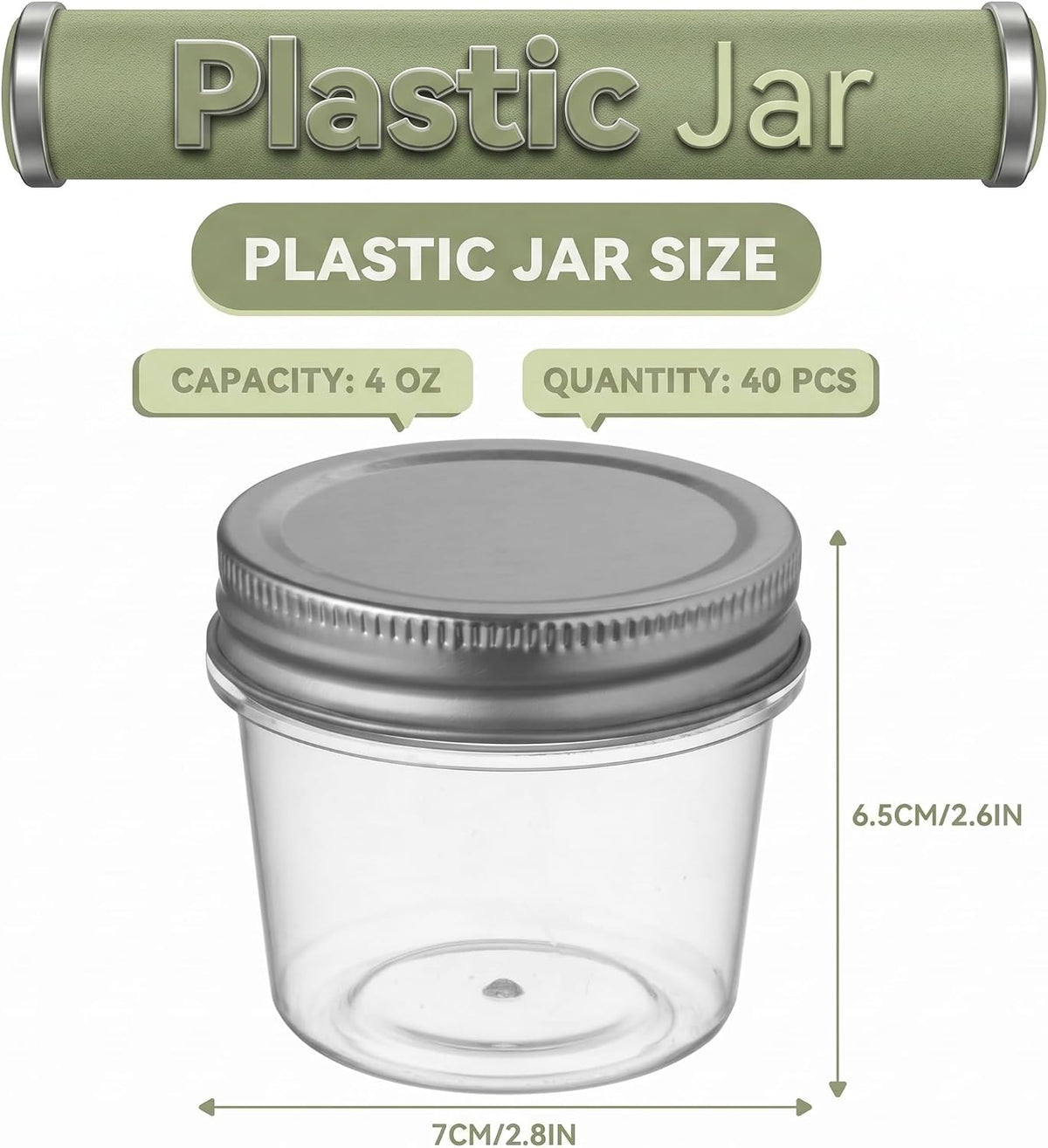 novelinks 4 oz Plastic Small Mason Jars and Small Plastic Jars with Lids