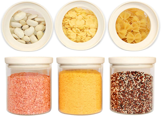 Urban Green Glass Food Storage Jar with Glass Lid, Food Canister Set with Airtight Lids, Pantry Storage Jar for Kitchen