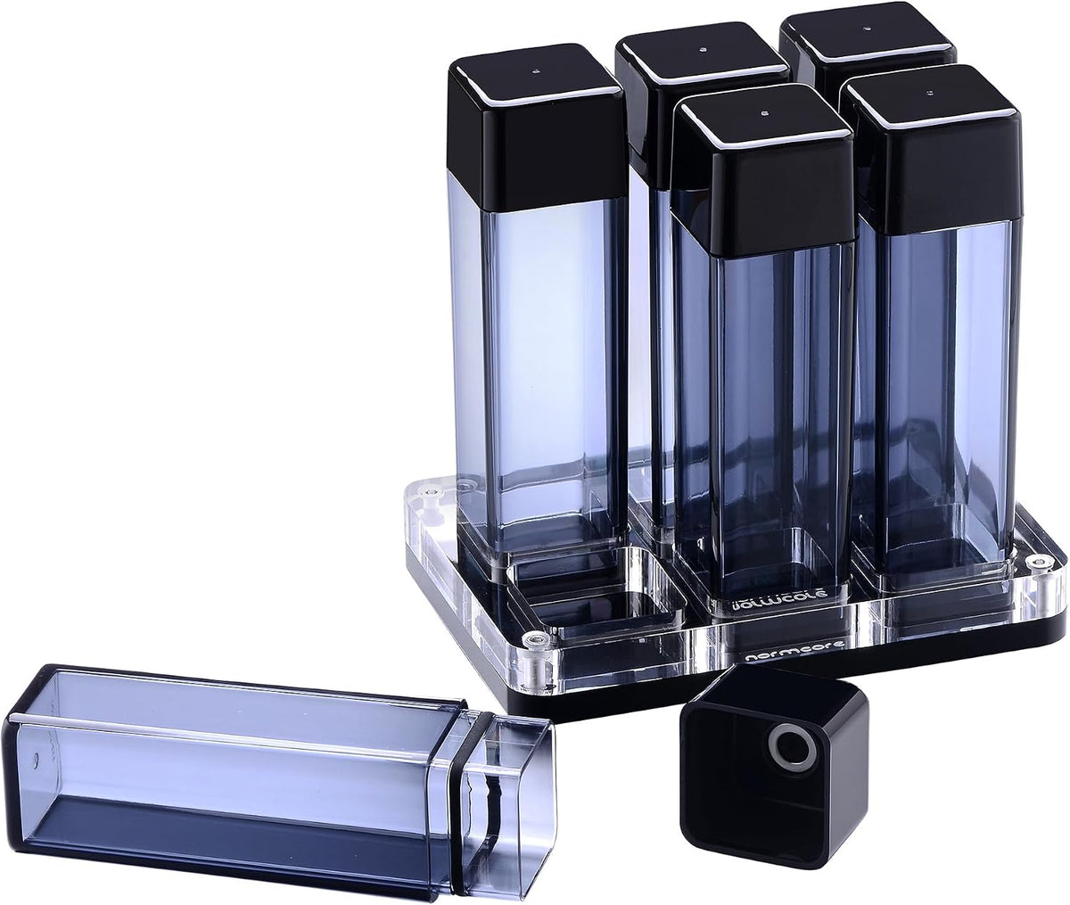 Normcore Single Dose Coffee Bean Storage - 6 pcs Coffee Bean Cellars with Stand &amp; Hopper - Espresso Bean Storage Set - One-Way Exhaust Valve - Patent Pending - Capacity 25-28g