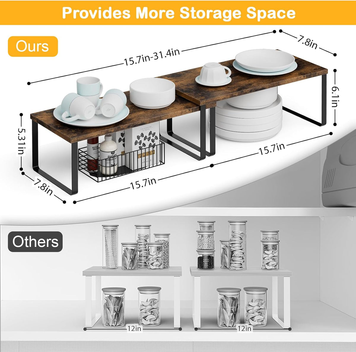 OGEMXU Cabinet Shelf Organizers