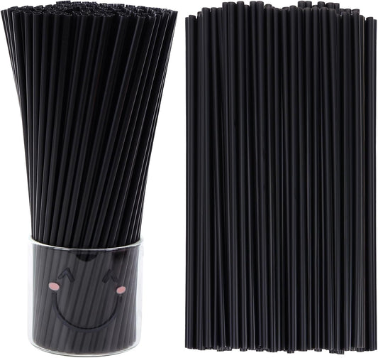 Tomnk 10.3" Disposable Plastic Drinking Straws, 500 Pack, Black