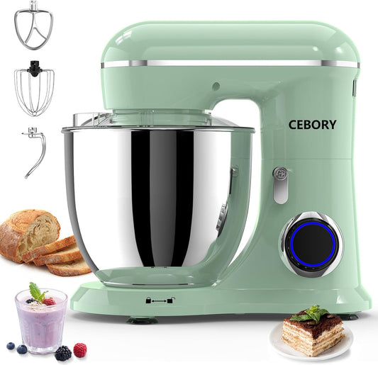 3-IN-1 Electric Stand Mixer, 6.5QT Bowl 660W 10-Speed Kitchen Mixer, Household Food Mixers include Dough Hook, Beater and
