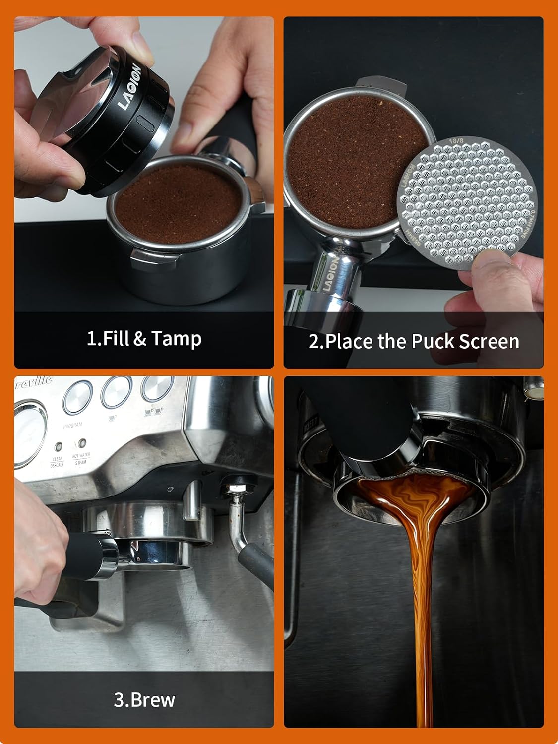 LAOION 53.3mm Espresso Puck Screen, Reusable Espresso Filter Screen