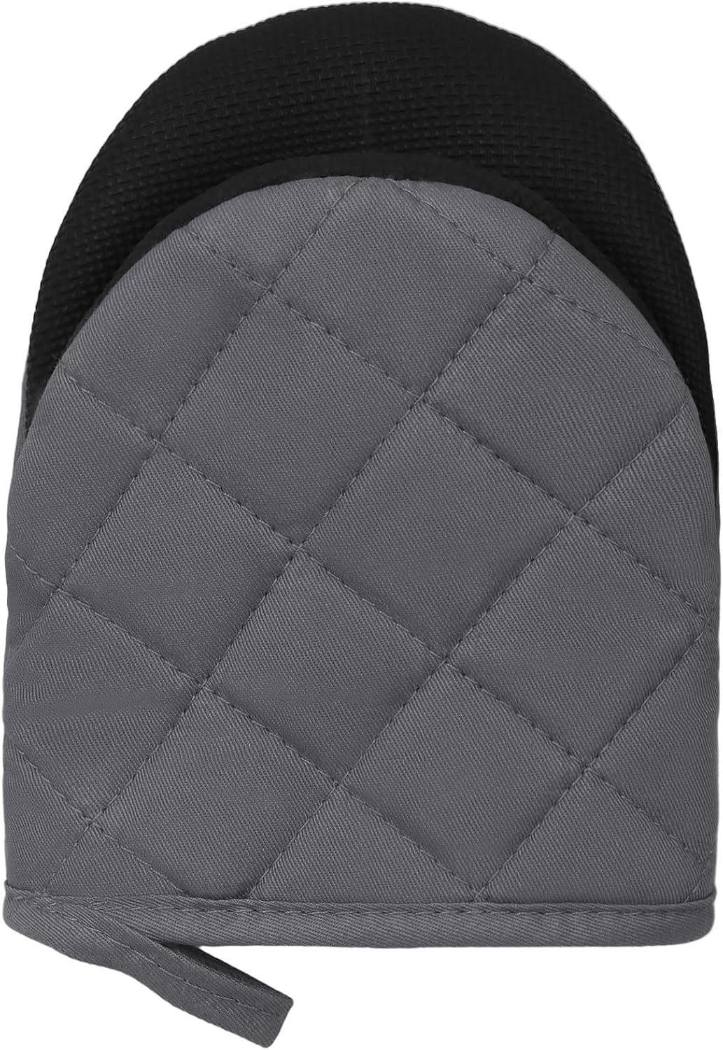 Goldmeet Mini Oven Mitts 2-Pack, 7"x5.5", 500°F Silicone Grip, Cement Gray