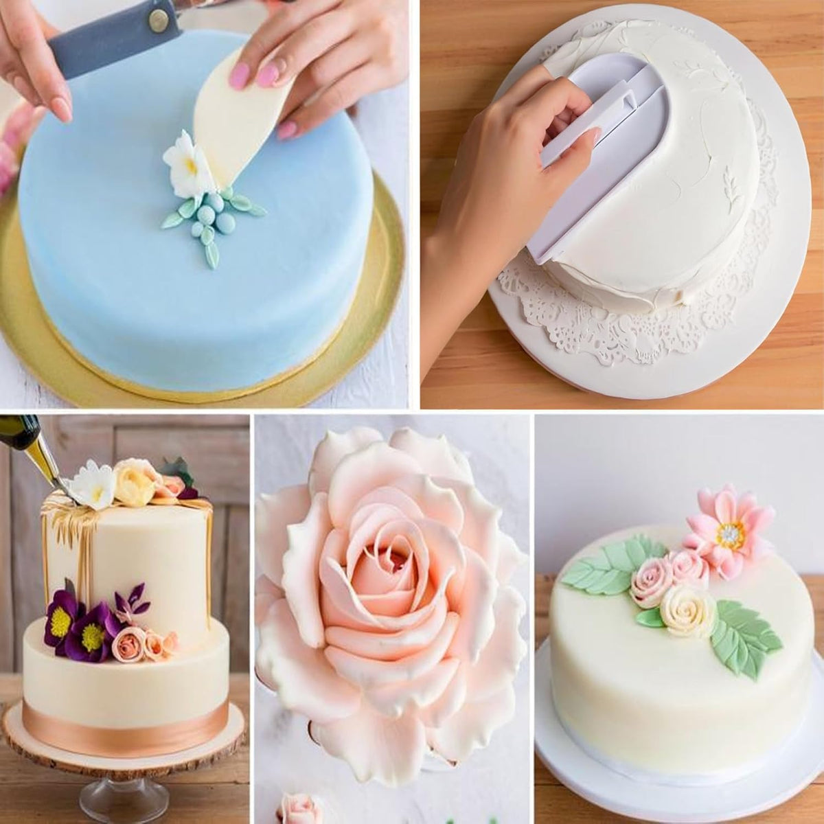 2 PCS Fondant Smoothing,Cake Decoration Icing Smoother