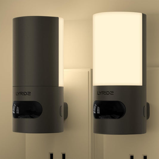 Lyridz Plug-in LED Rotatable Night Light with Motion Sensor, Dimmable Backlit Nightlight with 1-150lm Adjustable Brightness