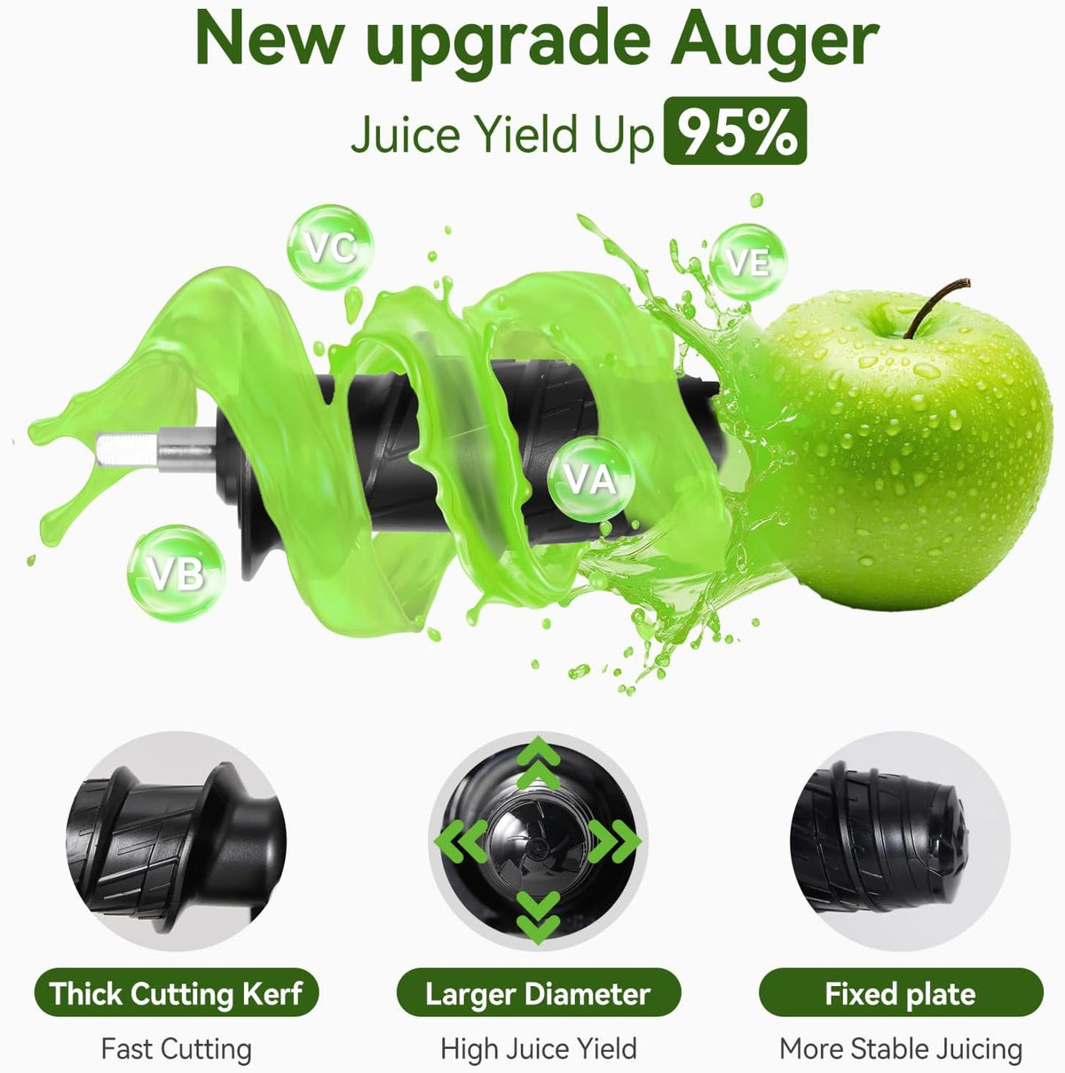 Juicer Machine,Slow Masticating Juicer with 2 Speed Modes & Quiet Motor,Cold Press Juicer Machines Vegetable and Fruit with Reverse Function,Celery Juicer,BPA-Free,Easy to Clean