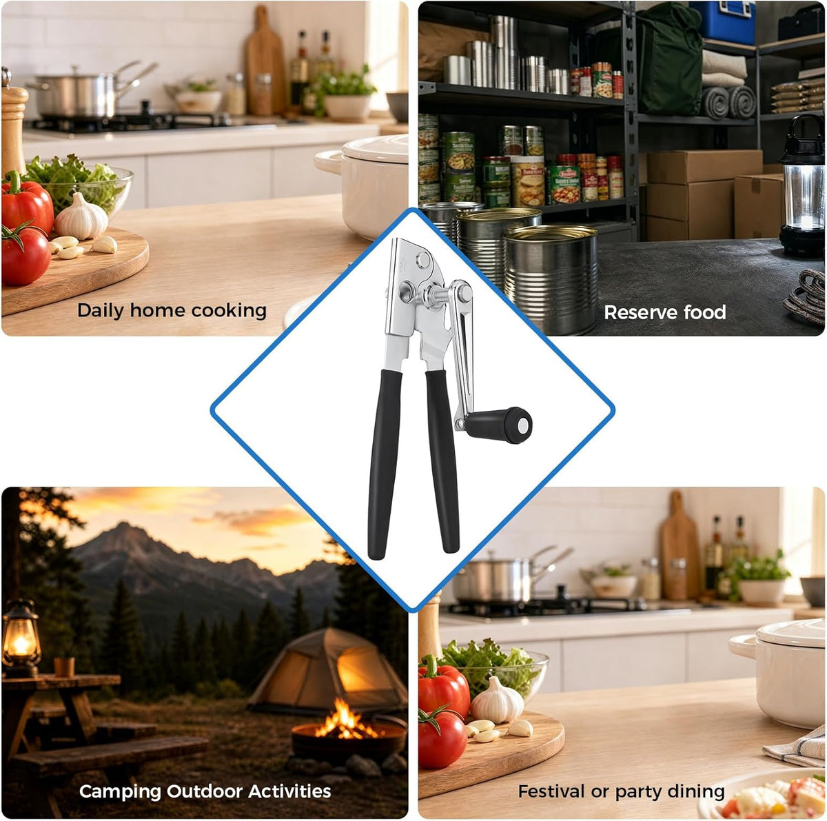 Heavy Duty Commercial Manual Crank Can Opener,Easy for Seniors &amp; Arthritis