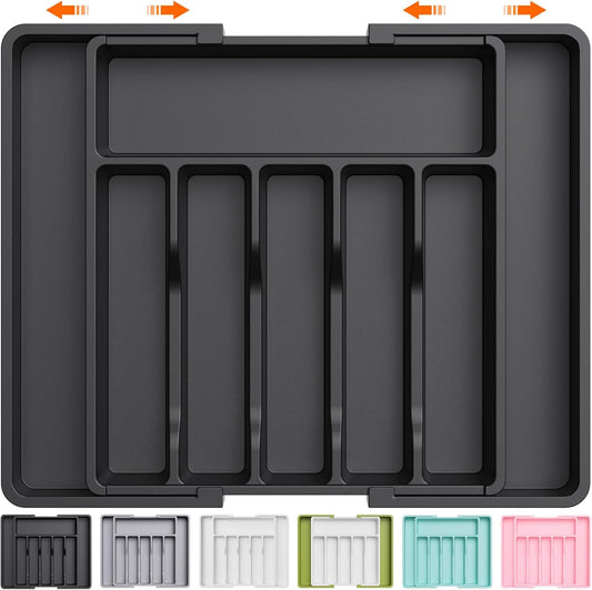 Lifewit Large Silverware Drawer Organizer, Expandable Utensil Tray for Kitchen, BPA Free Flatware and Cutlery Holder,