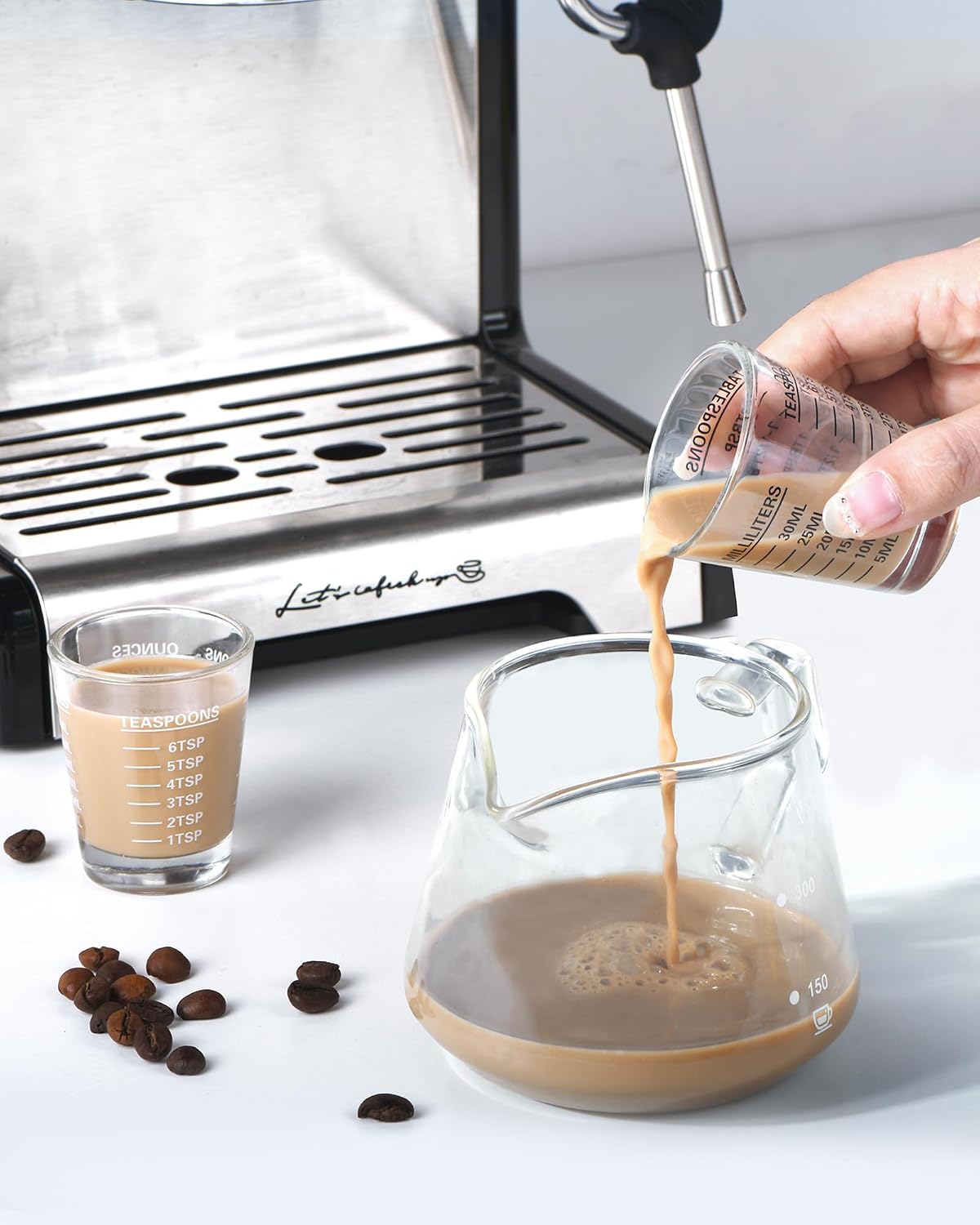 Shot Glass Measuring Cup Set, 6 Pack Espresso Shot Glasses (Mixed Colors)