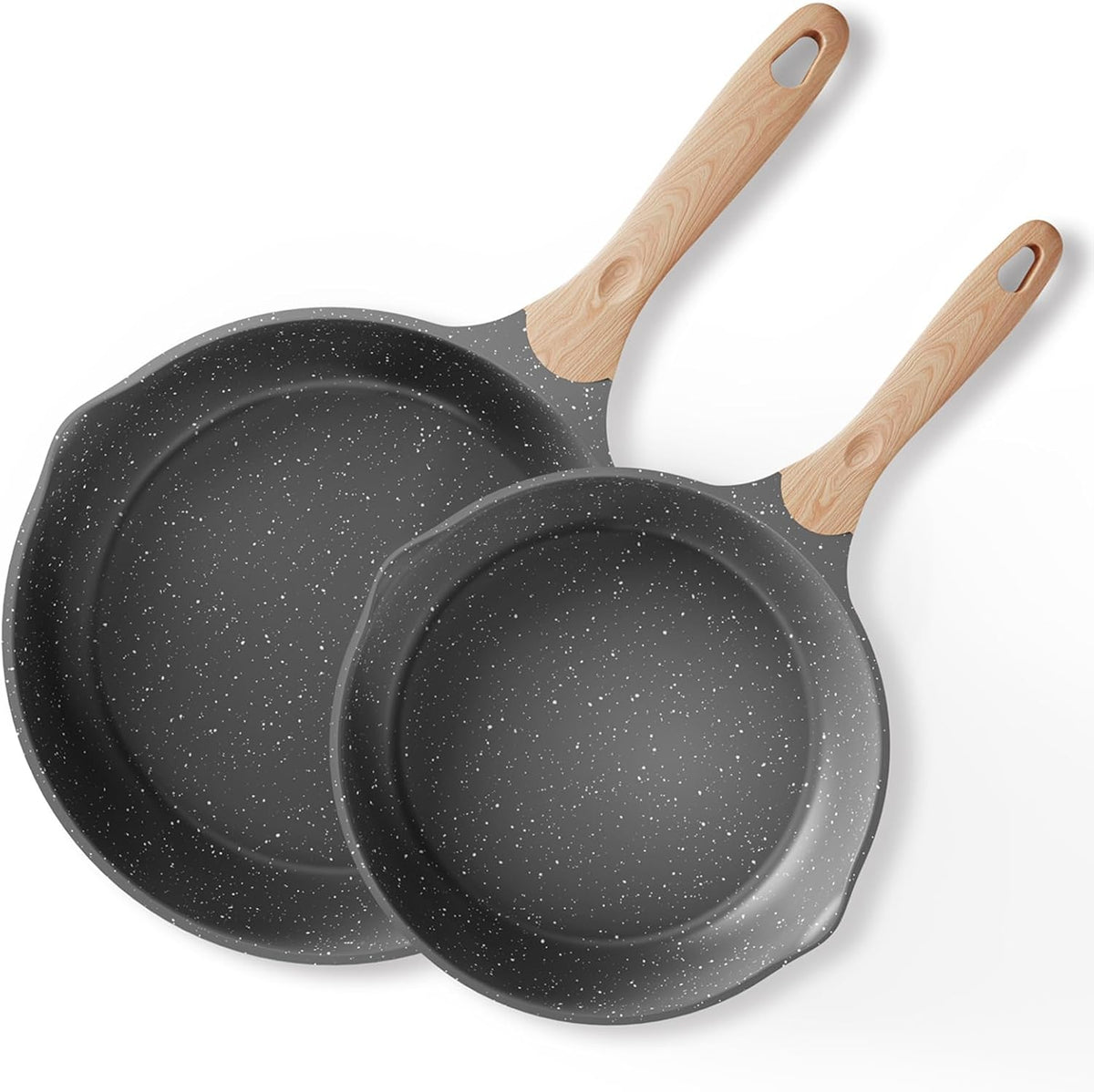 JEETEE 8 &amp; 10 Inch Nonstick Frying Pan Sets for Cooking Dual Spouts Skillet