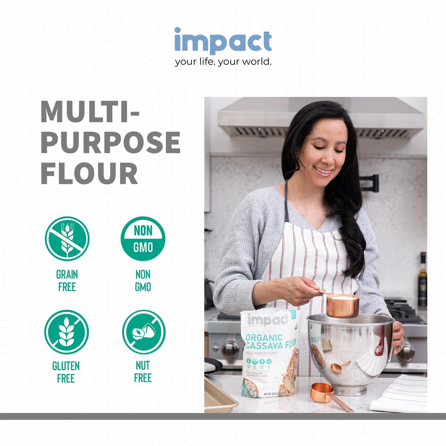 Impact - Organic Cassava Flour - Gluten-Free Baking Flour - 2 lb