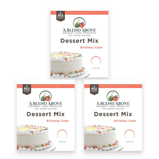 A Blend Above Birthday Cake Mix - No Bake Desserts, All Natural, Gluten Free, No MSG - Instant Dessert Mix, Fruit Dip, Bagel