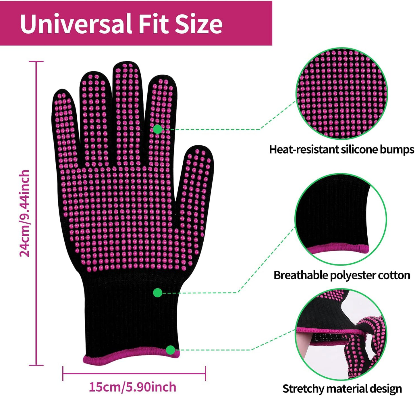 HTVRONT Heat Resistant Gloves for Sublimation - 2Pcs Heat Gloves for Sublimation with Silicone Bumps, Heat Resistant Work