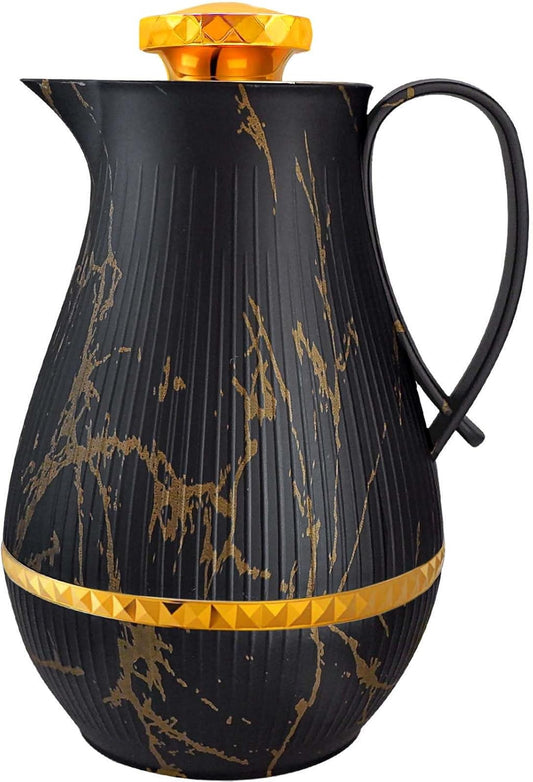 Insulated Thermal Coffee Carafe, 33 oz, Luxury Arabic-Style Insulated Carafe Flask, Coffee Tea Pot, with Spout and Glass