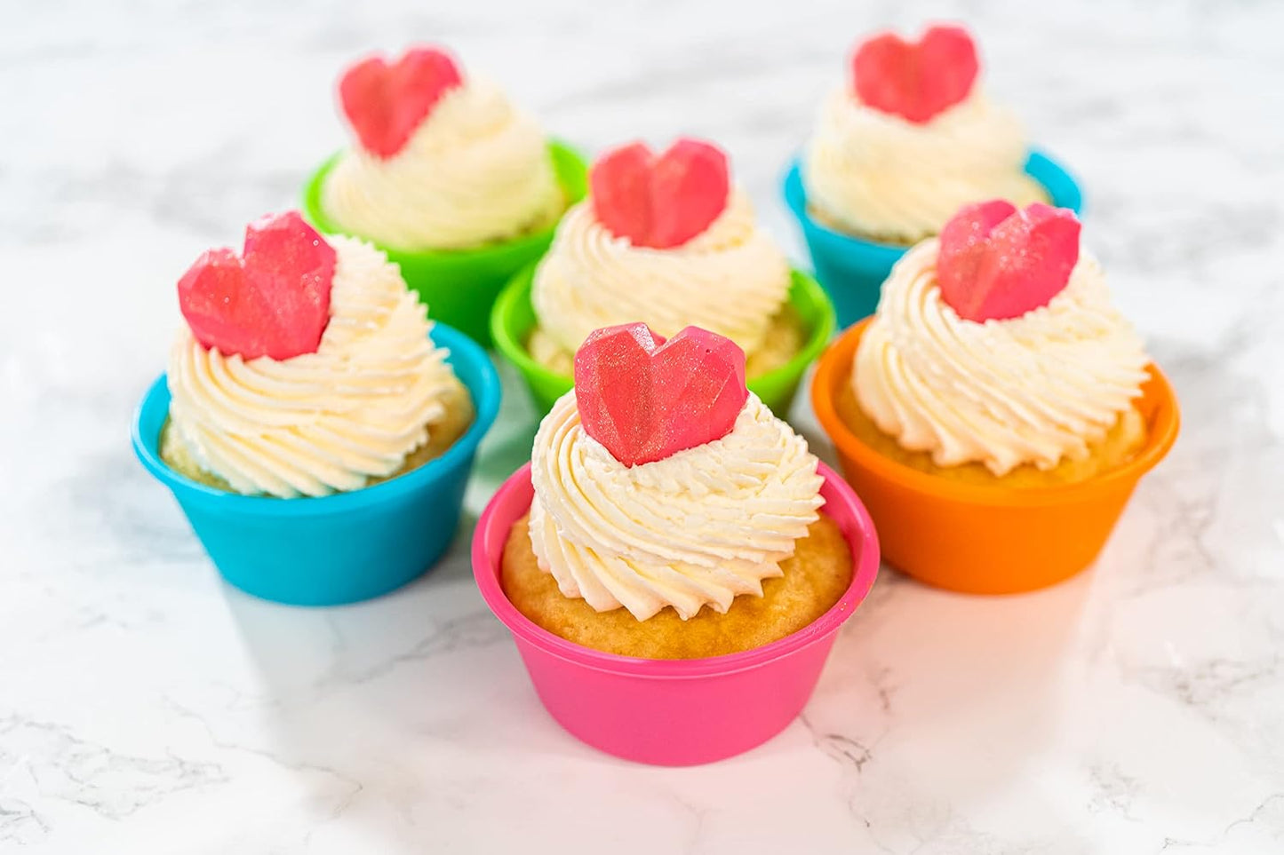 Bakerpan Silicone Jumbo Muffin Liners for Baking - Set of 6 Large 3.5 Inch Air Fryer Muffin Cups &amp; Jumbo Cupcake Liners for Egg Bites, Quiche, Cheesecake &amp; Muffins - Non-Stick, BPA-Free