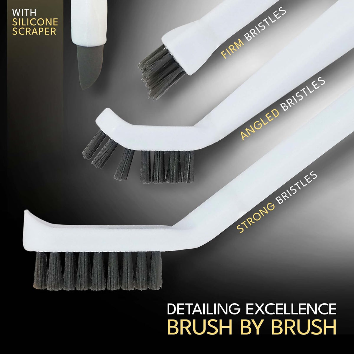 Grout Cleaning Brushes Set (3 Pcs) Deep Cleaner Multi-Purpose Stiff Bristle Brush