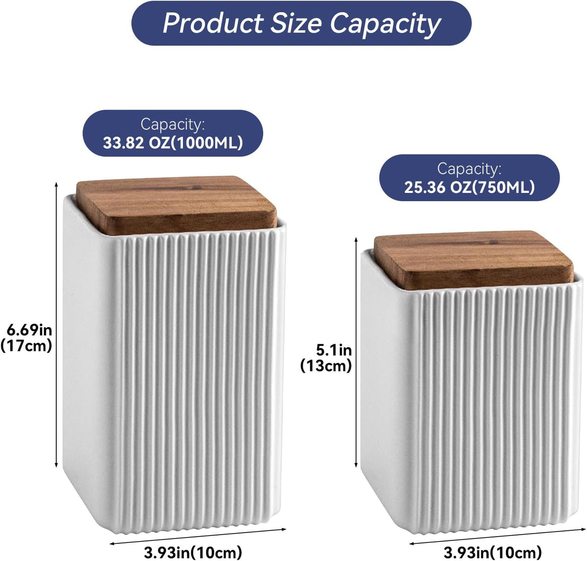 Ceramic Storage Jars Modern Airtight Coffee Canisters With Lid (White,Small size,13cm*10cm)