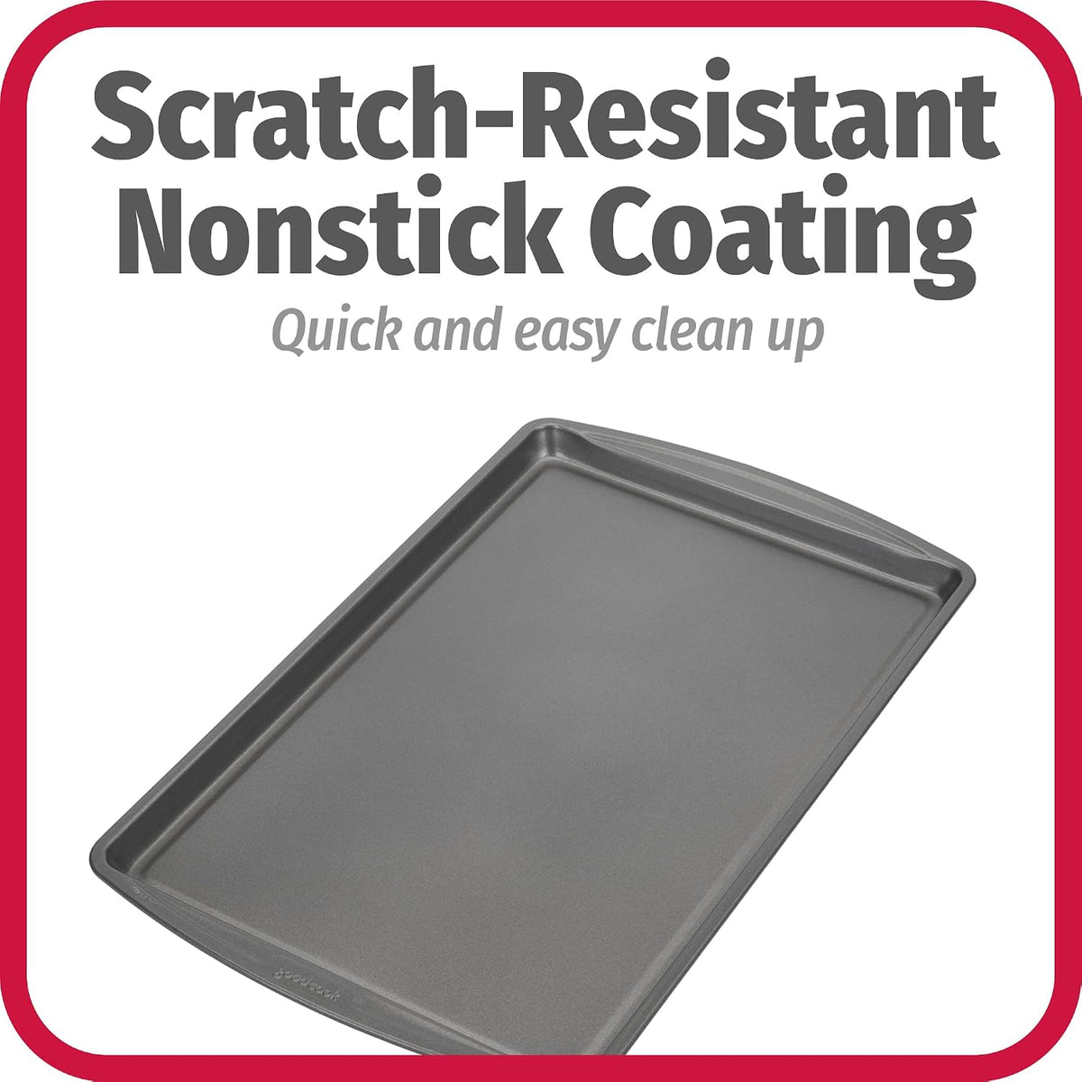 GoodCook Everday Nonstick Carbon Steel 17 x 11-Inch Baking Sheet Set, 2 Pack – Medium Sized Cooking Pans, Bakeware Set, Cookie Sheets for Baking, Oven Pan Set