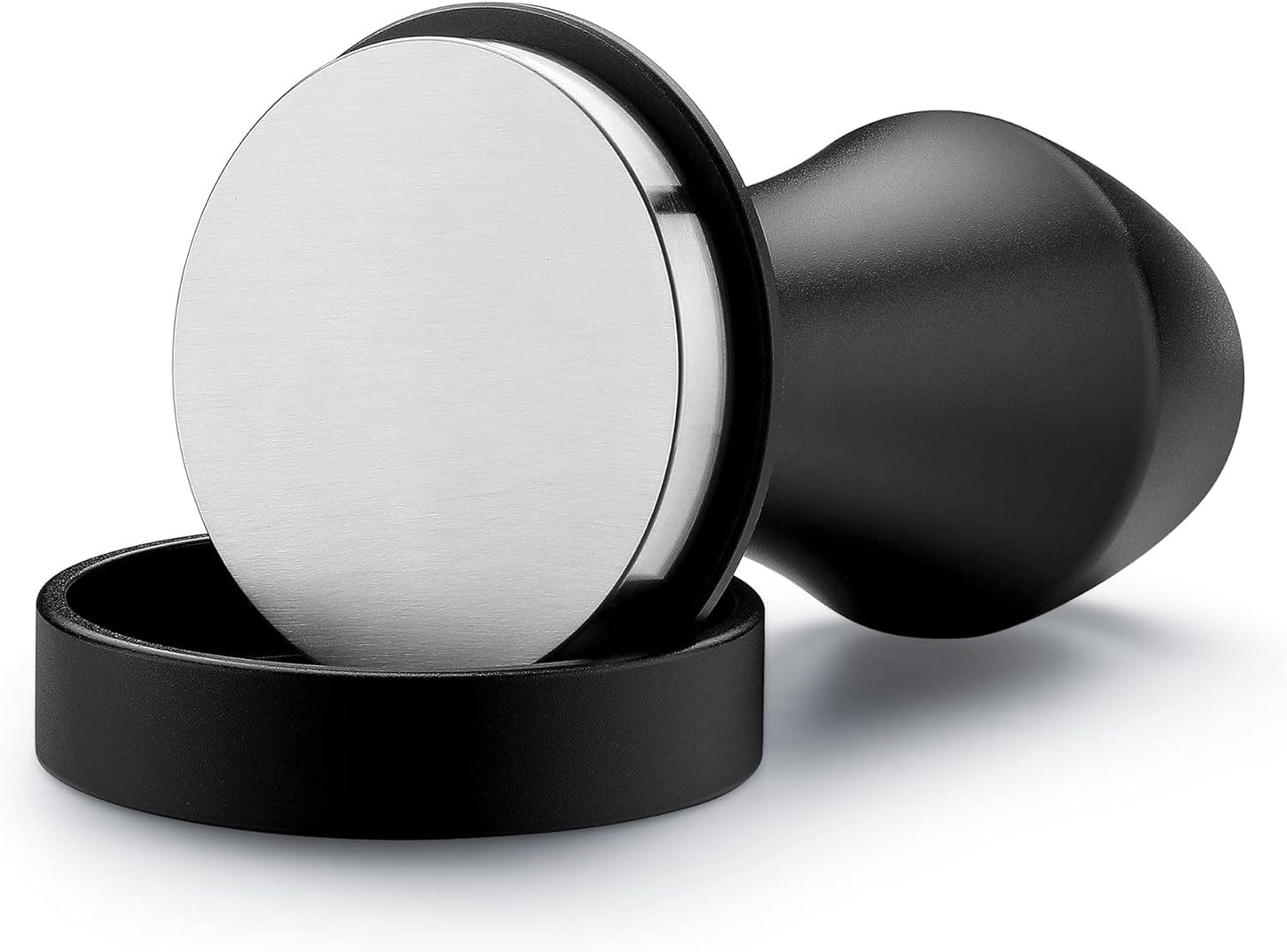 Normcore Coffee Tamper 57mm, Spring-loaded Tamper V4, Barista Espresso Tamper Flat Base with 15lb / 25lb / 30lbs Springs, Anodized Aluminum Handle and Stand, Fits Ascaso Lelit 57mm portafilters