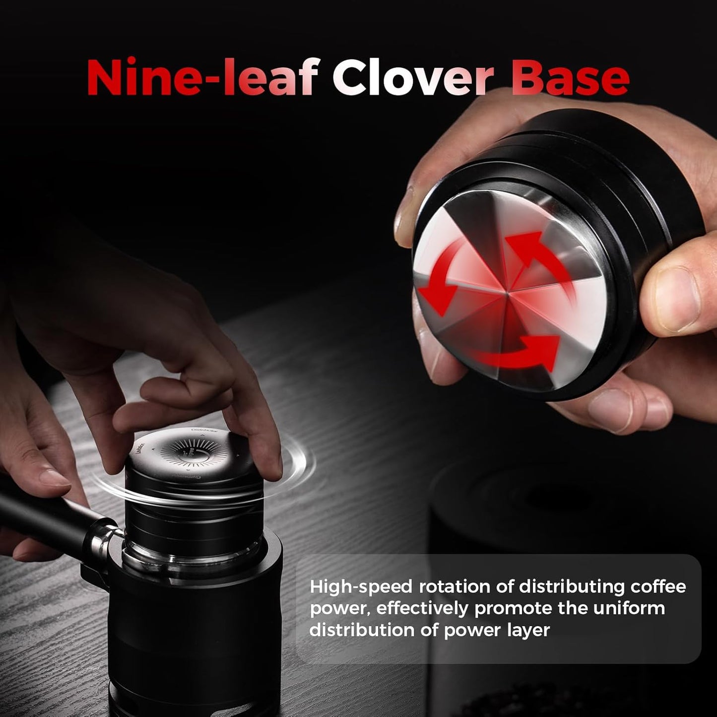 IKAPE 58.35MM Espresso Coffee Distributor, Coffee Dual-Bearing &amp; High-Speed Distribution Tools, Adaptive Height Coffee Distributor Leveler for Over 58mm Portafilters