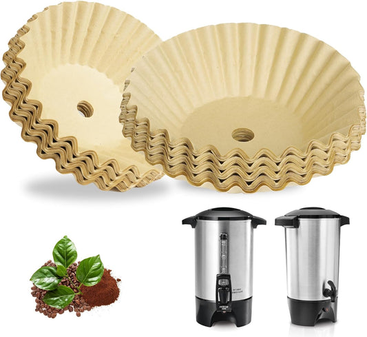 150Pcs Unbleached Paper Coffee Filters for Hamilton Beach 45 Cup 40515G | Disposable Large Coffee Filters for Most 30-50 Cup Coffee Maker, Unbleached, Easy Cleanup, Fast Flow, Smooth Coffee Filters