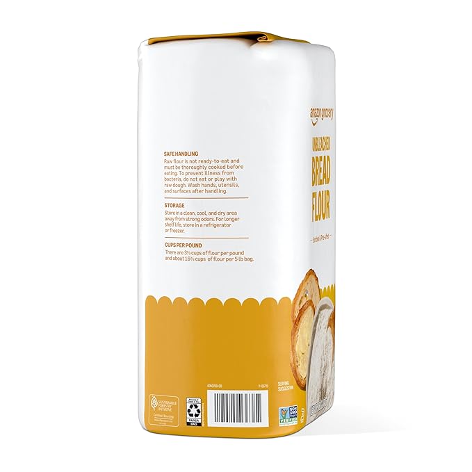 Amazon Grocery, Enriched Bread Flour, Unbleached, 5 Lb (Previously Amazon Fresh, Packaging May Vary)